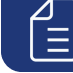 Weißes Icon, das ein Dokument mit Knick zeigt, auf dunkelblauem Hintergrund