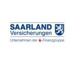 Logo der Saarland Versicherungen, ein Unternehmen der Sparkassen-Finanzgruppe, auf weißem Grund
