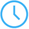 Blaues Icon einer Uhr