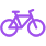 Lila Icon eines Fahrrads